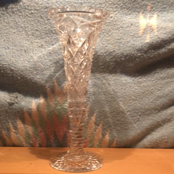 Hawkes vintage brilliant cut crystal trumpet vase - Picture 4 of 4